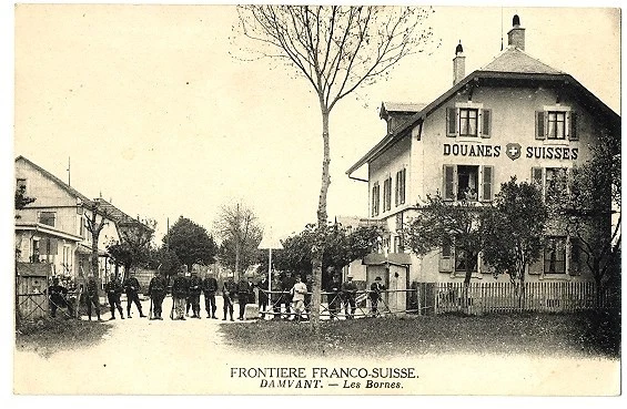 CPA Suisse Mittelland Frontière Franco-Suisse Damvant Les Bornes animé