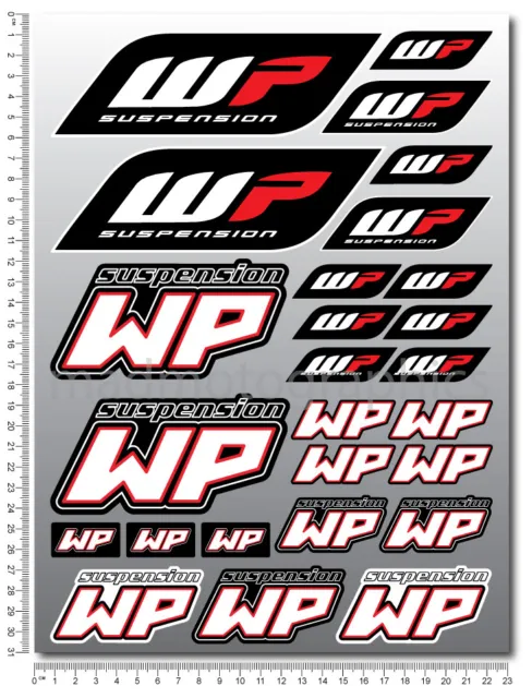 WP White Power shock fork sponsor decals set 26 stickers ktm exc suzuki honda
