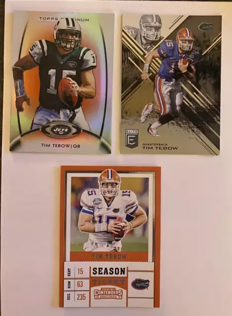 3 card TIM TEBOW Football Lot FLORIDA