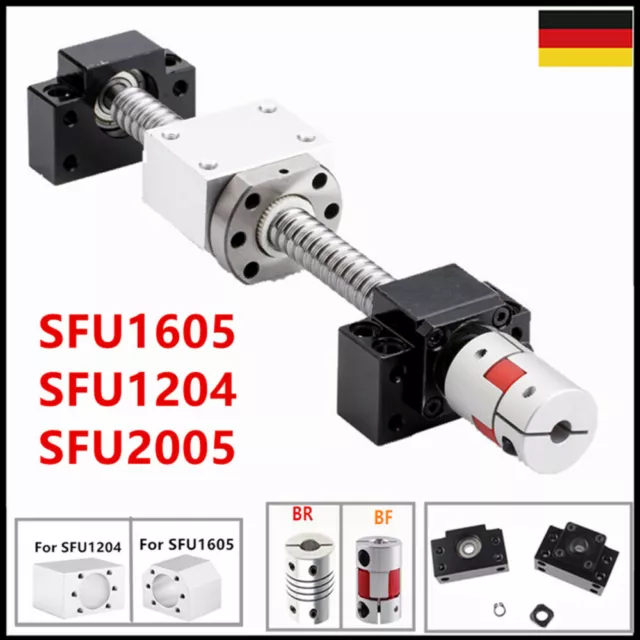 SFU1605/1204/2005 Kugelumlaufspinde +BK/BF12/10/15 +Kupplung + Muttergehäuse CNC