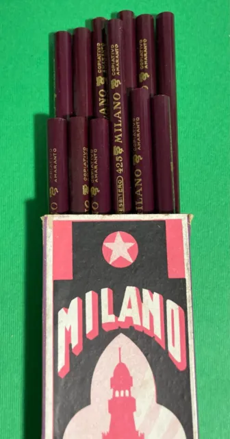 MILANO PRESBITERO - Scatola in cartone completa di 12 matite - Vintage
