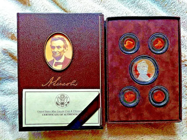 2009 Lincoln Coin And Chronicles Sets "Complete With All O G P & White Sleeve" 2
