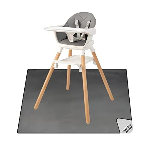 Splat Mat for Under High Chair, 51"x51" Large Baby Anti-Slip Splash Spill Mat