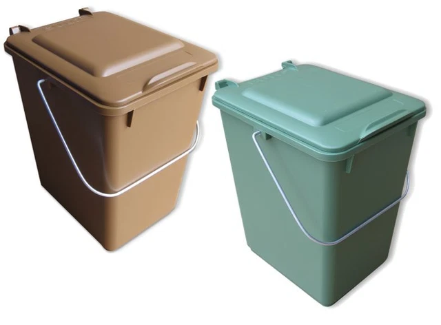 Mülleimer 12L Retro Holzoptik - Mit Klappdeckel Für Küche & Bad