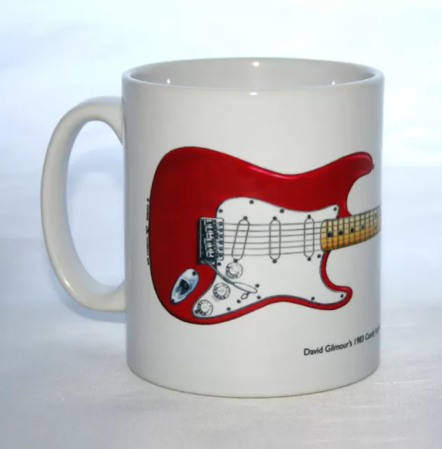 Guitar Mug. David Gilmour's Candy Apple Red Fender Stratocaster Illustration.