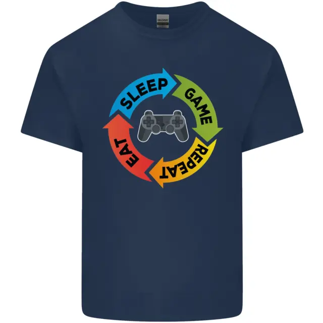 T-shirt da uomo cotone Gamming Eat Sleep Game Repeat Gamer 2