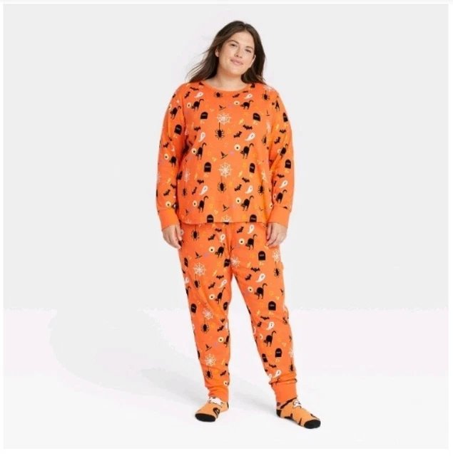 Women's Halloween Print Matching Family Pajama Sleep 2 Piece Set Size 3X Target