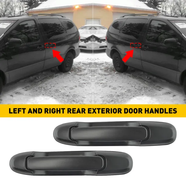 2X Outside Door Handle Rear LH RH Side Accessories For 98-03 Toyota Sienna