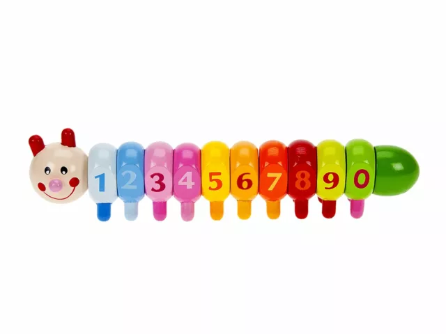Mousehouse Traditional Wooden 1234 Caterpillar Number Puzzle for Toddlers