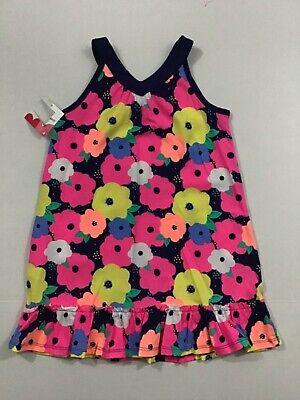 Jumping Beans NWT Girl Size 4 Outfit Ruffle Dress Navy Blue Pink Yellow Flowers