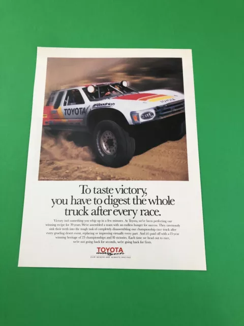 1996 1997 1998 Toyota Pick Up Truck Original Print Ad Advertisement