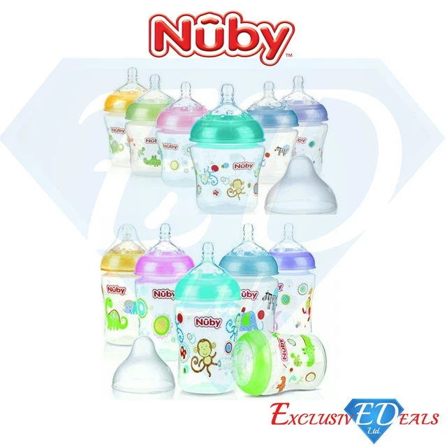 Nuby Baby Feeding Bottle 180ml/270ml Slow Flow Suitable Age 0m+ BPA Free