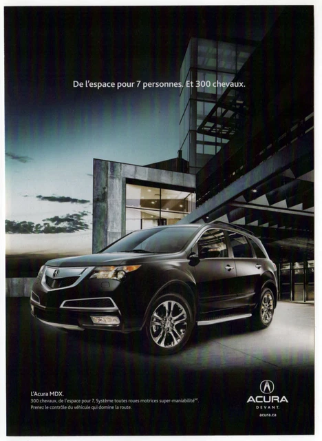 2011 ACURA MDX Vintage Original Print AD | Black SUV 300 HP photo Canada FR