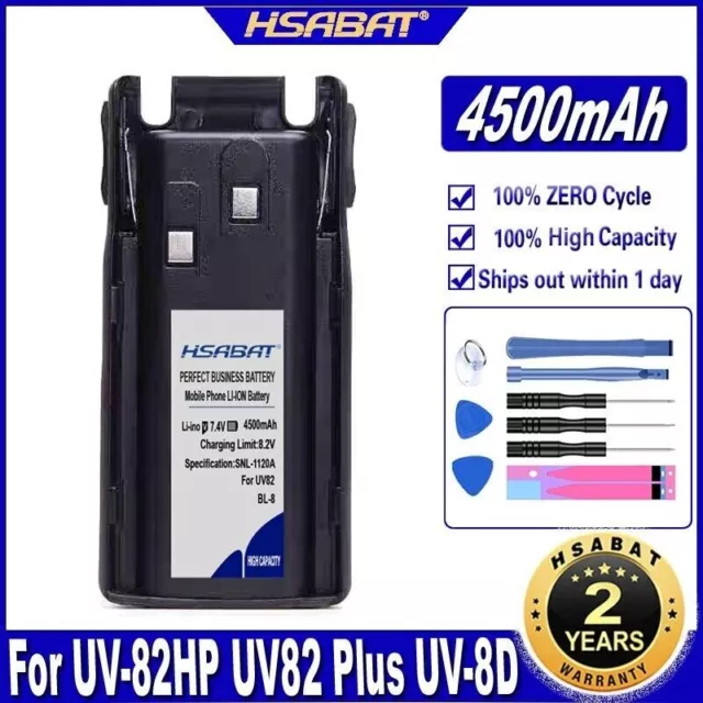 Batteria HSABAT BL-8 4500mAh per Baofeng uv-82 UV-82HP UV82 Plus UV-8D...