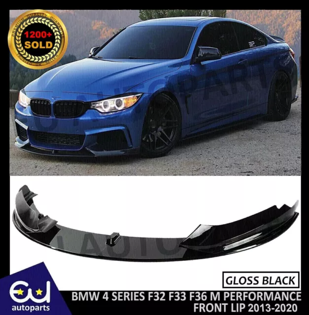 For Bmw F32 F33 F36 4 Series Front Splitter Lip M Performance 13-20 Gloss Black