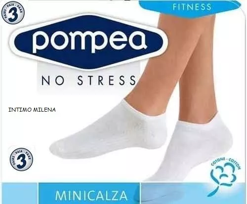 12 Paia Mini Calze Fantasmino Pompea Uomo Donna No Stress 35-38 39-42 43-46-4749