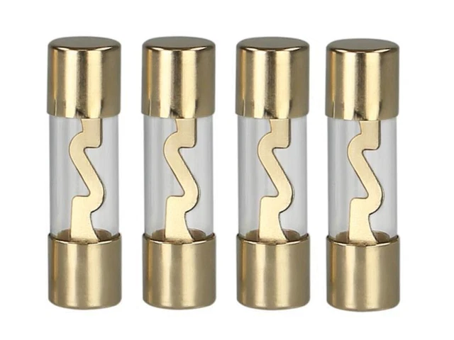 4 Fusibles AGU en verre dore - 38mm - 50A