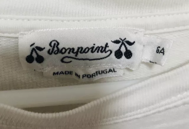 BONPOINT Bob logo cotton jersey White T-shirt Size 6 Originally $142 3