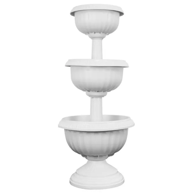 Hecules 3-Tier Pot Planter 99cm Outdoor Home Garden Plant Storage Decor White