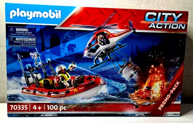 PLAYMOBIL 4824 FIRE Rescue Small Helicopter - Boxed (missing Water Tank)  £4.00 - PicClick UK