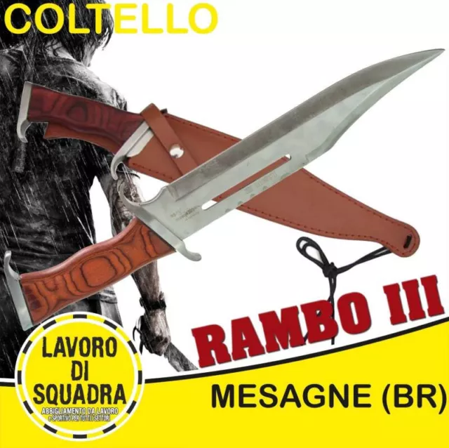 Coltello Caccia e Pesca John Rambo 3 Esercito Marina Militaria Softair Survival