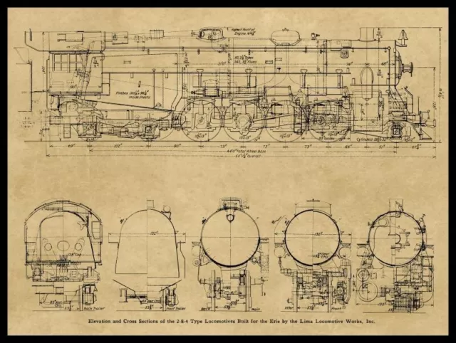 1927 Lima Locomotive Works Engine Schematic NEW Sign 24 x 30" USA STEEL