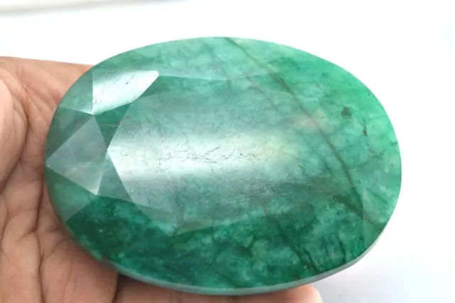 1655 Ct Certified Natural Untreated Faceted Emerald Oval Cut Gemstone HG2 2