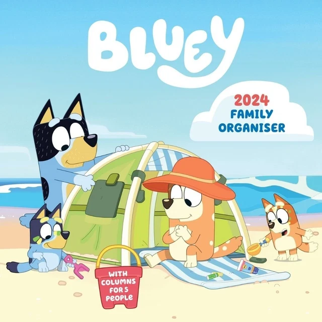 2024 CALENDAR FAMILY Wall Planner 5 Column Organiser Bluey Calendar £11