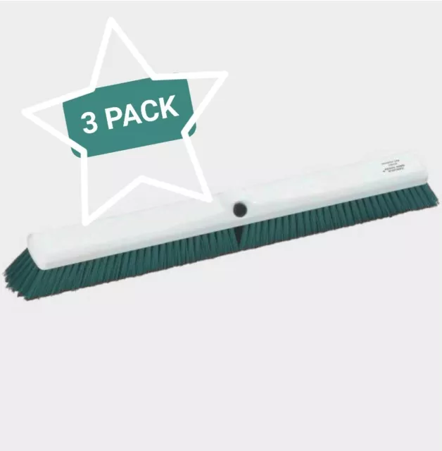 (3), Carlisle 24" Spectrum Omni Sweep GREEN Broom Heads. 4189109 (Made in USA)