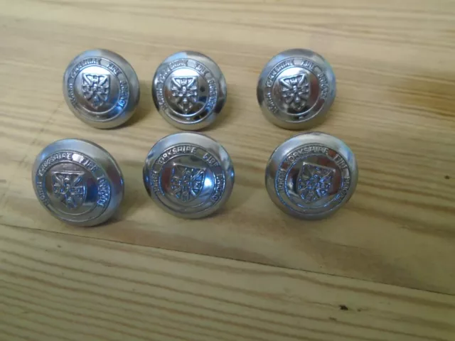 NORTH YORKSHIRE FIRE SERVICE / BRIGADE BUTTONS, 6 X 17mm