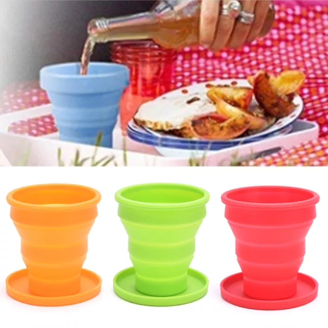 Portable Silicone Folding Cup Telescopic Drinking Collapsible Travel Camping ZSY 2