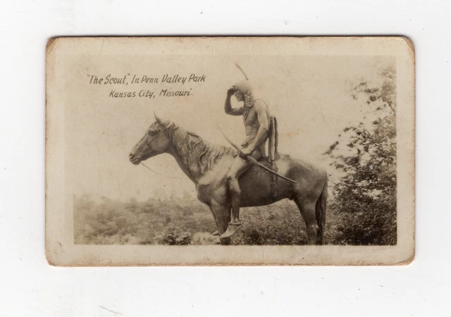 Type Card The Scout in Penn Valley Park Kansas City Missouri early 1900s