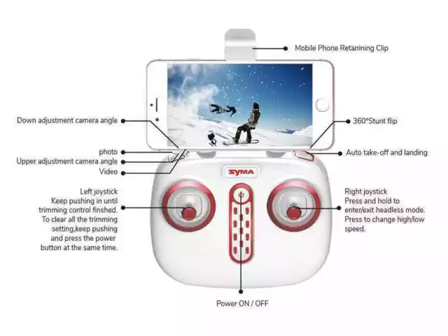 Quad-Copter SYMA X5UW-D 2.4G 4-Kanal FPV mit Gyro+720P Wifi Kamera (Weiss) 3