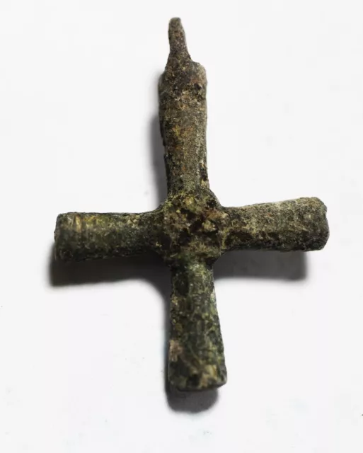 Zurqieh - Ad1069- Ancient Byzantine Bronze Cross Pendant. 800 - 1000 A.d