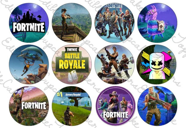 FORTNITE INSPIRED CUPCAKE Toppers Edible Cake Icing Game PS4 PS5 Xbox £ ...