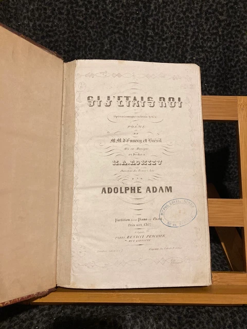 Adolphe Adam Si J'étais roi partition chant piano éditions Benacci Peschier