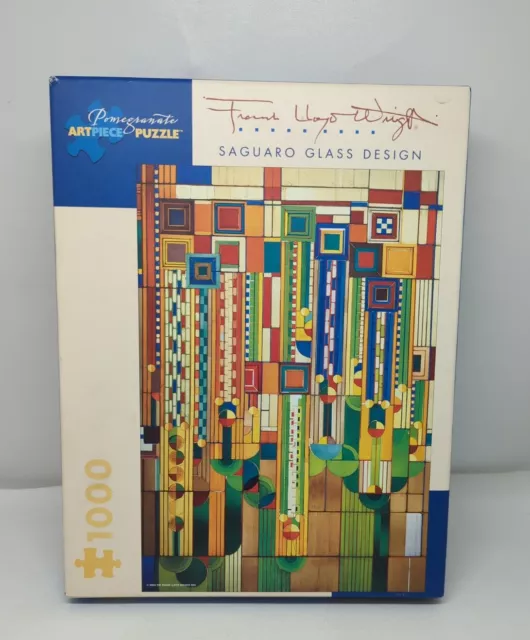 Frank Lloyd Wright Saguaro Glass Design 1000 Piece Jigsaw Puzzle Pomegranate