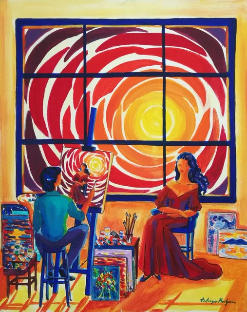"Lo studio del pittore" acrilico su pannello di Patrizia Balzerano cm 40x50