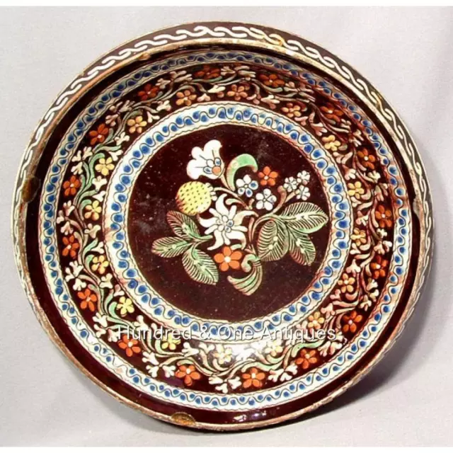 Antique Swiss Majolica Ceramic Plate 18th Century Switzerland