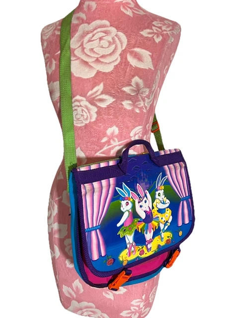 Vintage 90s Lisa Frank Ballerina Bunny Adjustable Strap Backpack Bag Color Block Ballerina Bunnies Lisa Frank Backpack VTG 90s Y2K Multicolor  main image 4