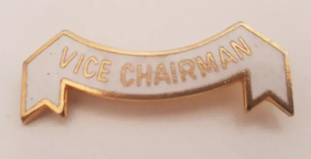 VICE CHAIRMAN Vintage enamel Badge White/Gold