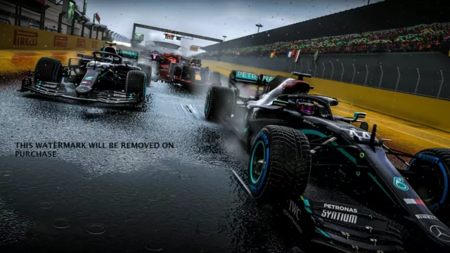 Formula 1 Lewis Hamilton Mercedes AMG F1 RAIN 30x20 Inch Wall Canvas Wall Art UK