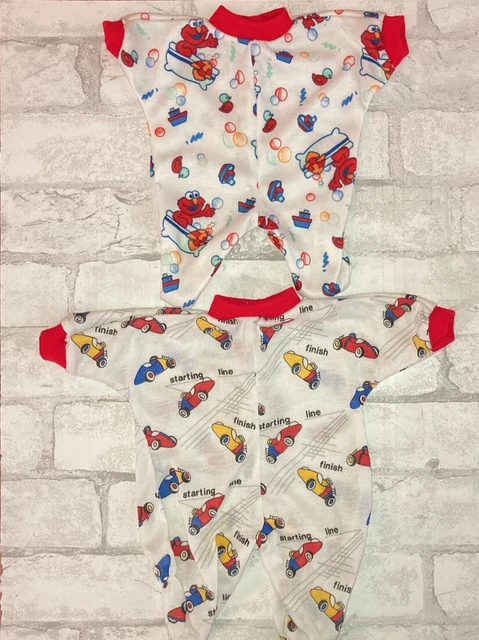 Lot Of Assorted Handmade Jumper Pajamas Footed Baby Doll Clothes Outfit 9 - 12 “
