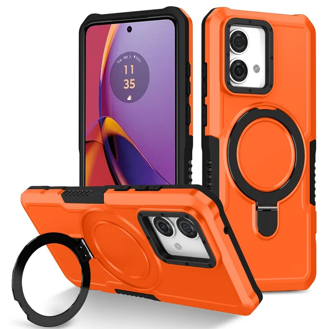 For Motorola Moto G84 5G Shockproof Hybrid Armor Ring Holder Stand Case Cover