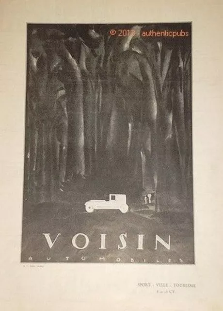 Publicite Automobile Voisin Sport Ville Tourisme 8 Et 18 Cv De 1924 French Ad