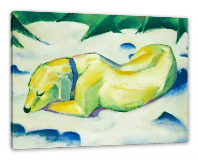 Franz Marc - Liegender Hund im Schnee, Leinwandbild, Kunst