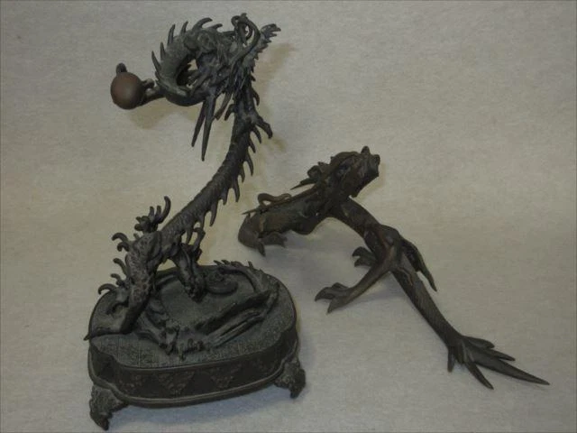Dragon Statue Japanese Antique figurine Bronze 1.9 kg & Metal 1.7 kg
