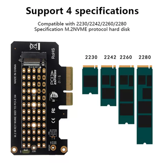 M.2 NVMe SSD NGFF to PCIE X4 adapter M Key interface card Support PCI-e g
