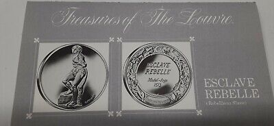 Franklin Mint Treasures of The Louvre .925 Silver Medal- Rebellious Slave