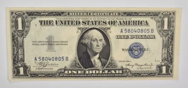 1935-A Silver Certificate $1 Blue Seal - Uncirculated US Paper Money *0808